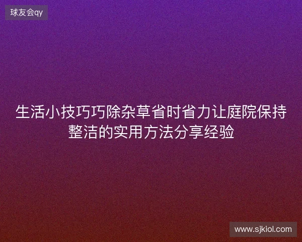 生活小技巧巧除杂草省时省力让庭院保持整洁的实用方法分享经验